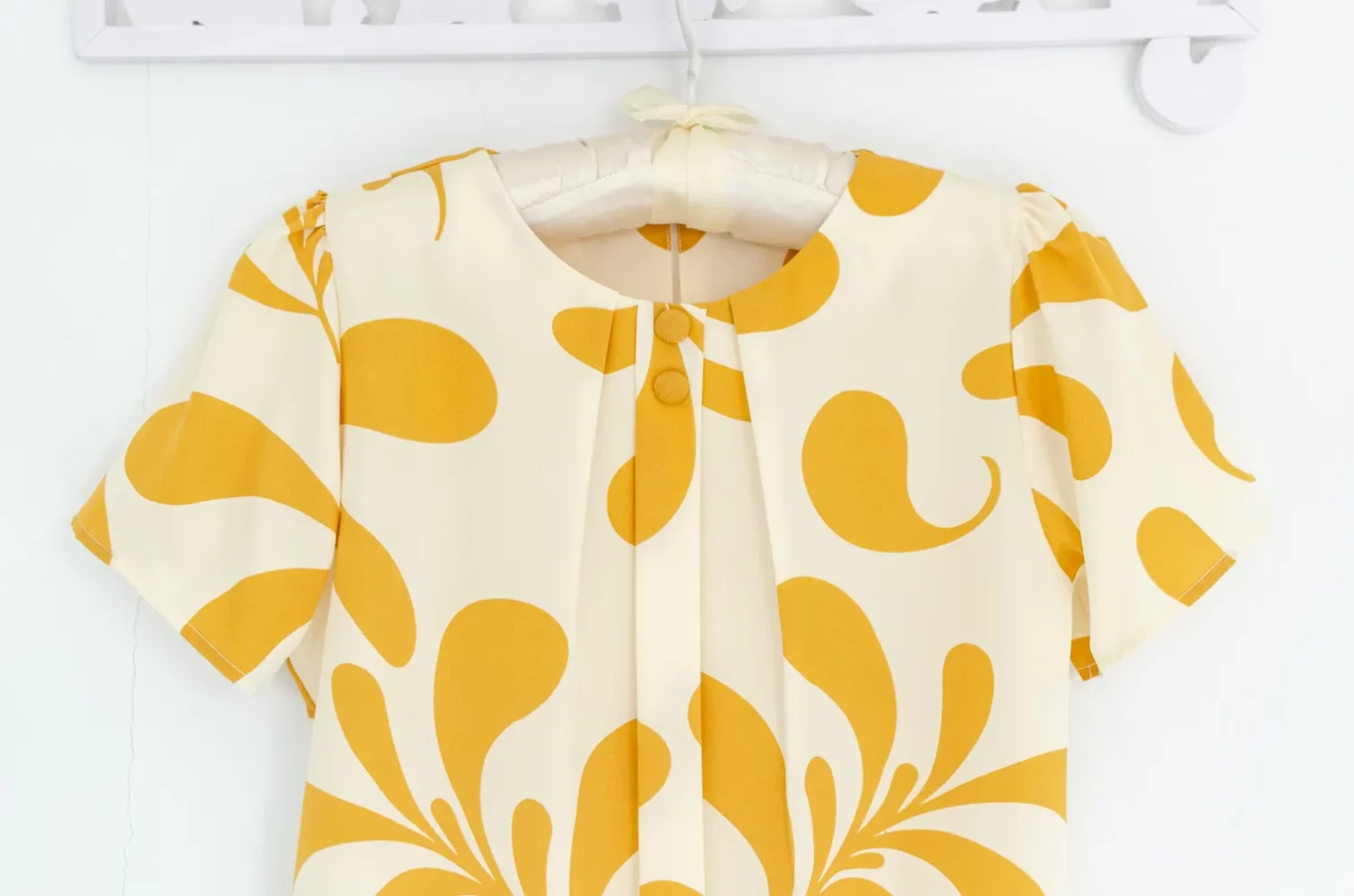 Alternative view of NT2328 Double Button Placket Blouse – Yellow