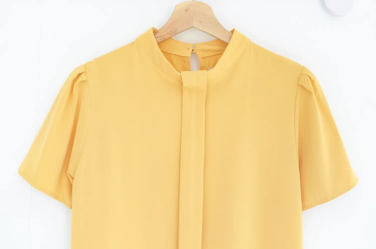 Alternative view of MT5239 Sophie Band Collar Placket Blouse – Mustard Yellow
