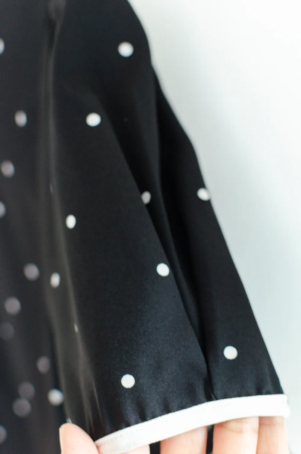 MT1556 Polka Dot Bow Blouse – Black - Image 4