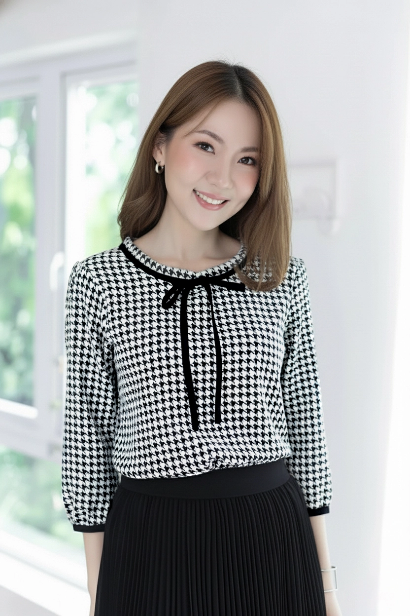 MT4834 Ruff Collar Shinori Blouse – White