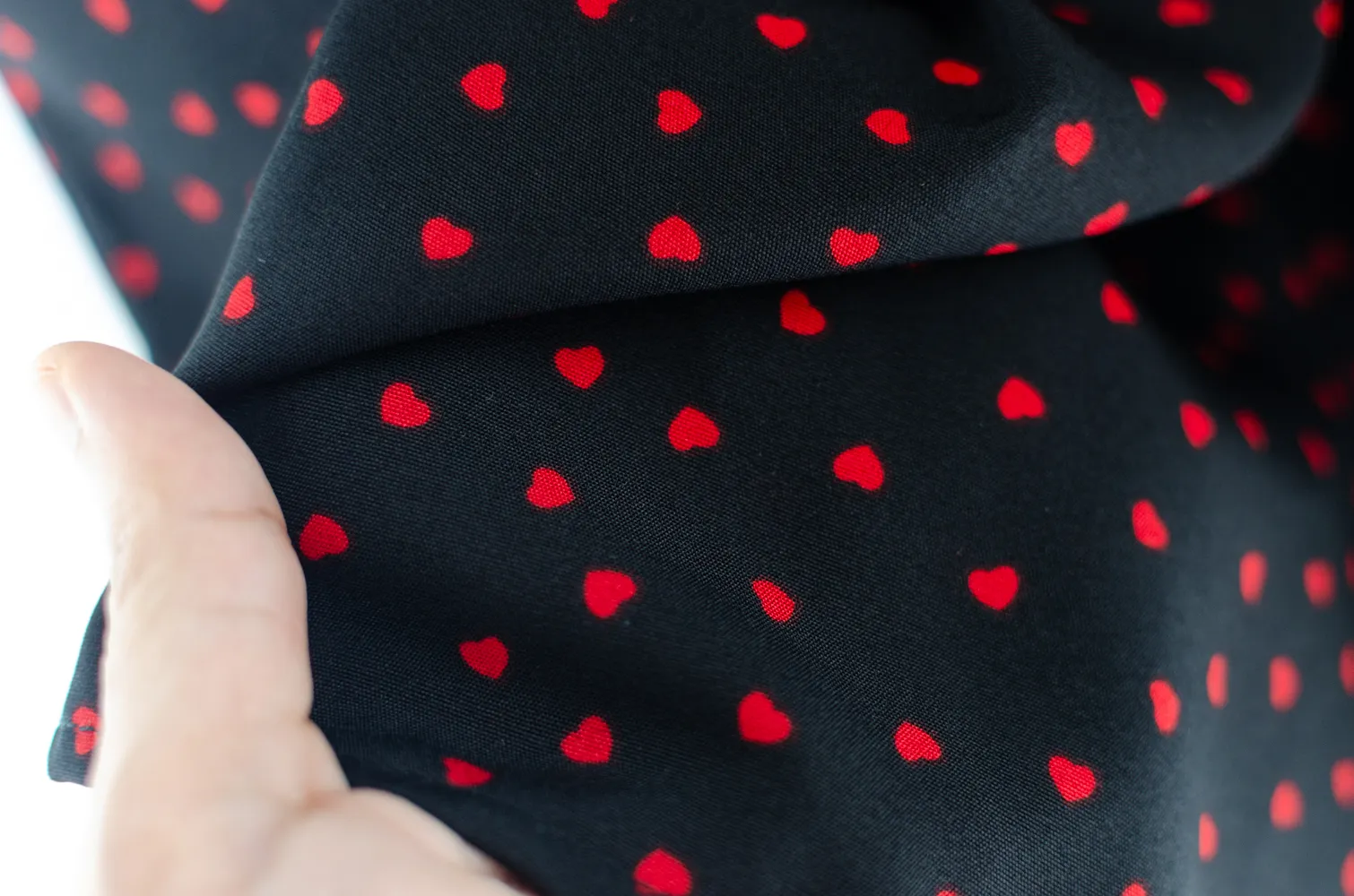 MT0503 Folded Neckline Red Heart Blouse – Black - Image 5