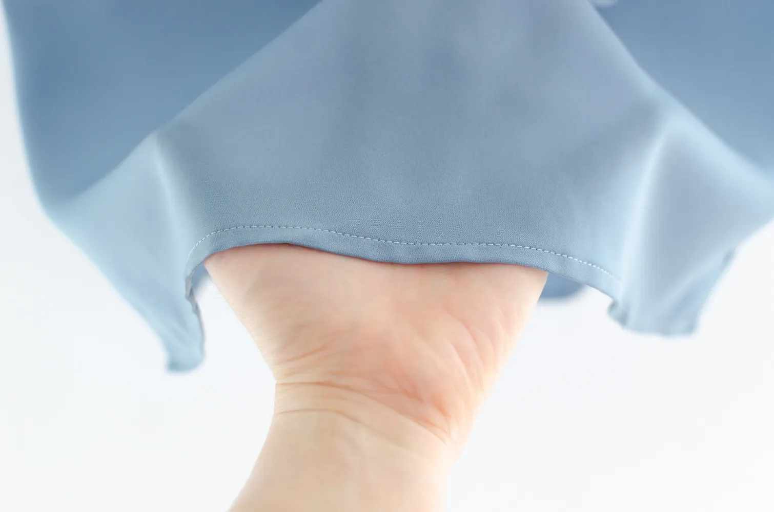 NT2461 Ruff Collar Blouse – Sky Blue - Image 4