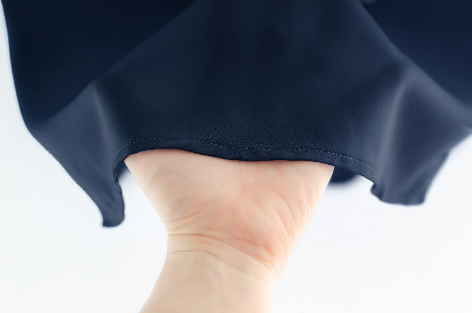 NT2461 Ruff Collar Blouse – Dark Navy Blue - Image 3