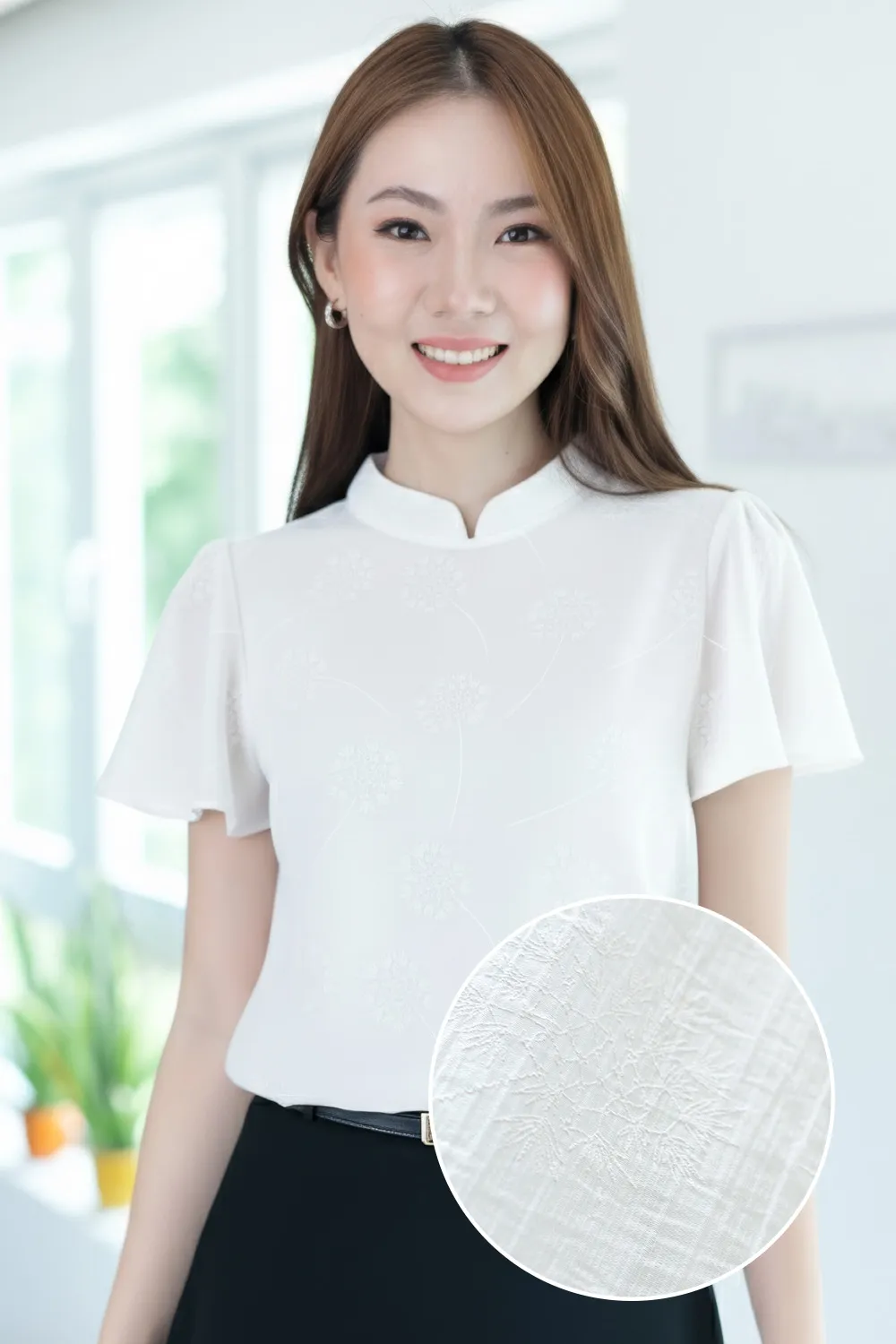 NT2520 Dandelion Butterfly Sleeve Blouse – Gauzy White