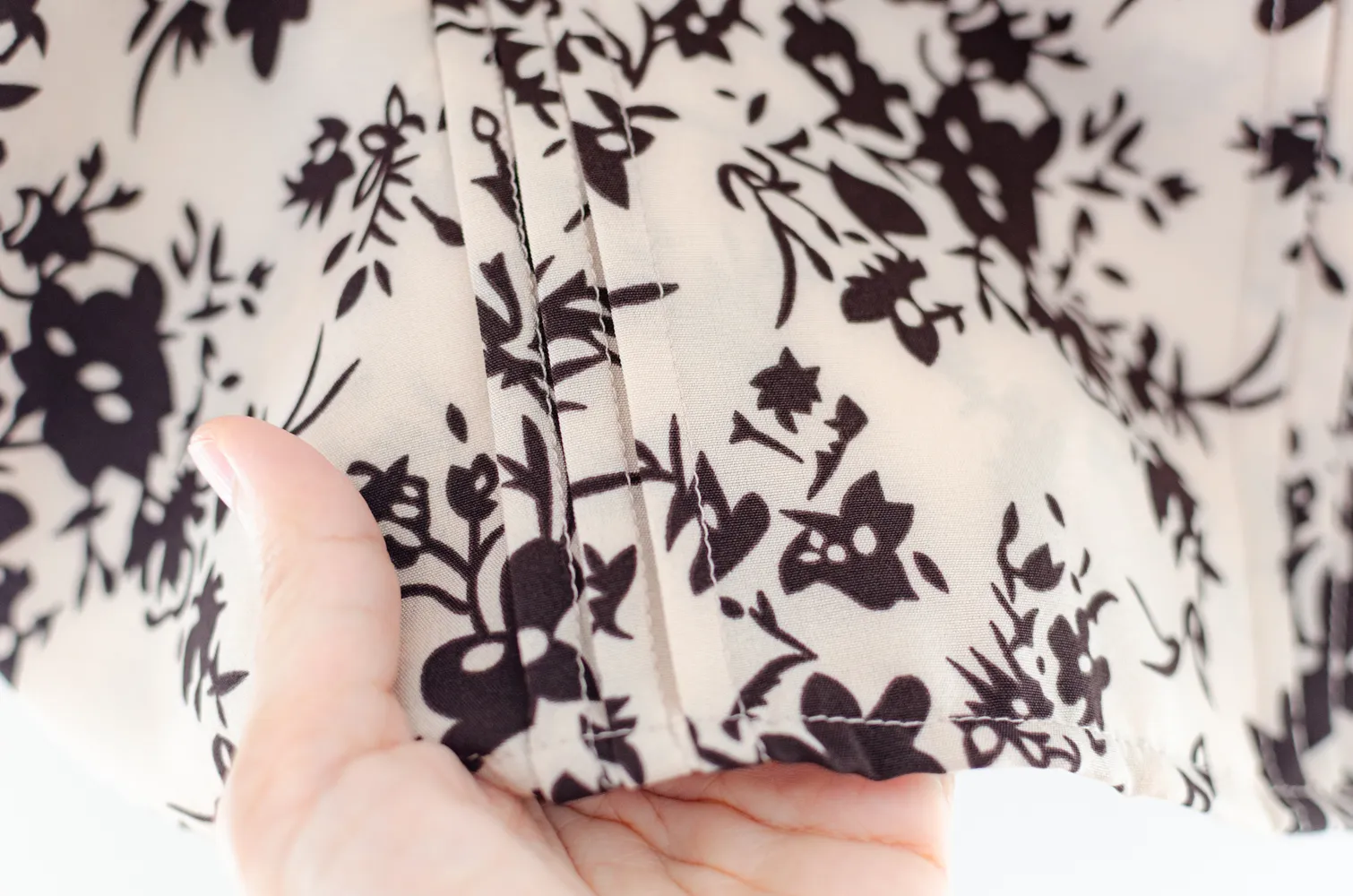 MT0401 Ruff Collar Pintuck Blouse – Nude Cream - Image 4