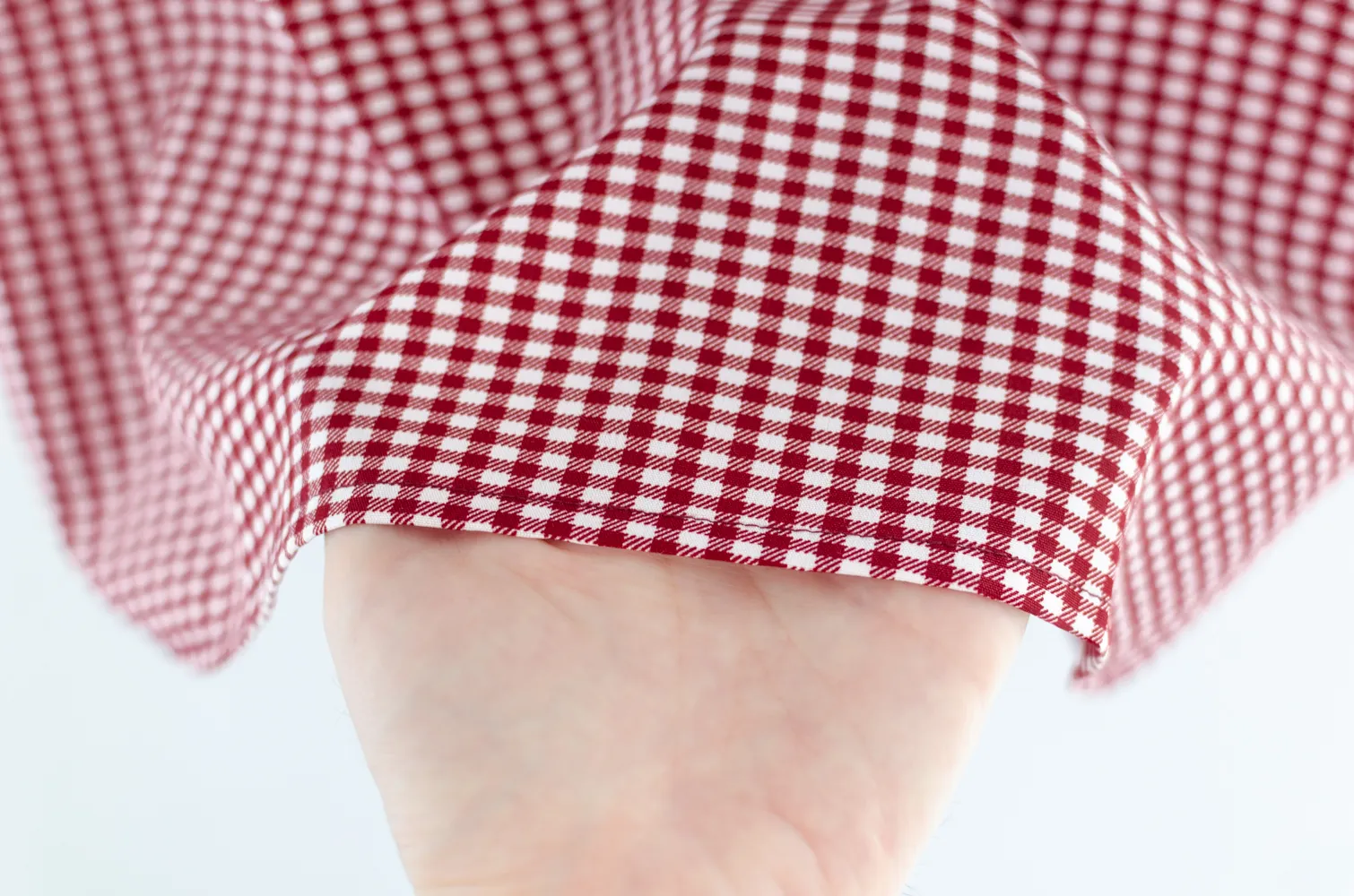 MT4101 Trimmed Peter Pan Collar Blouse – Red Gingham - Image 6