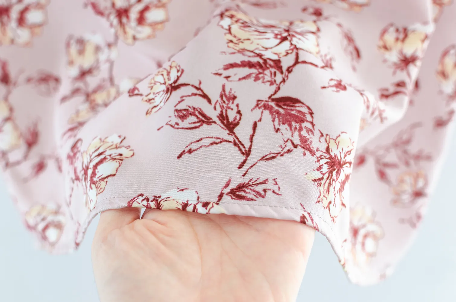 MT4834 Ruff Collar Floral Blouse – Pink-Red - Image 4