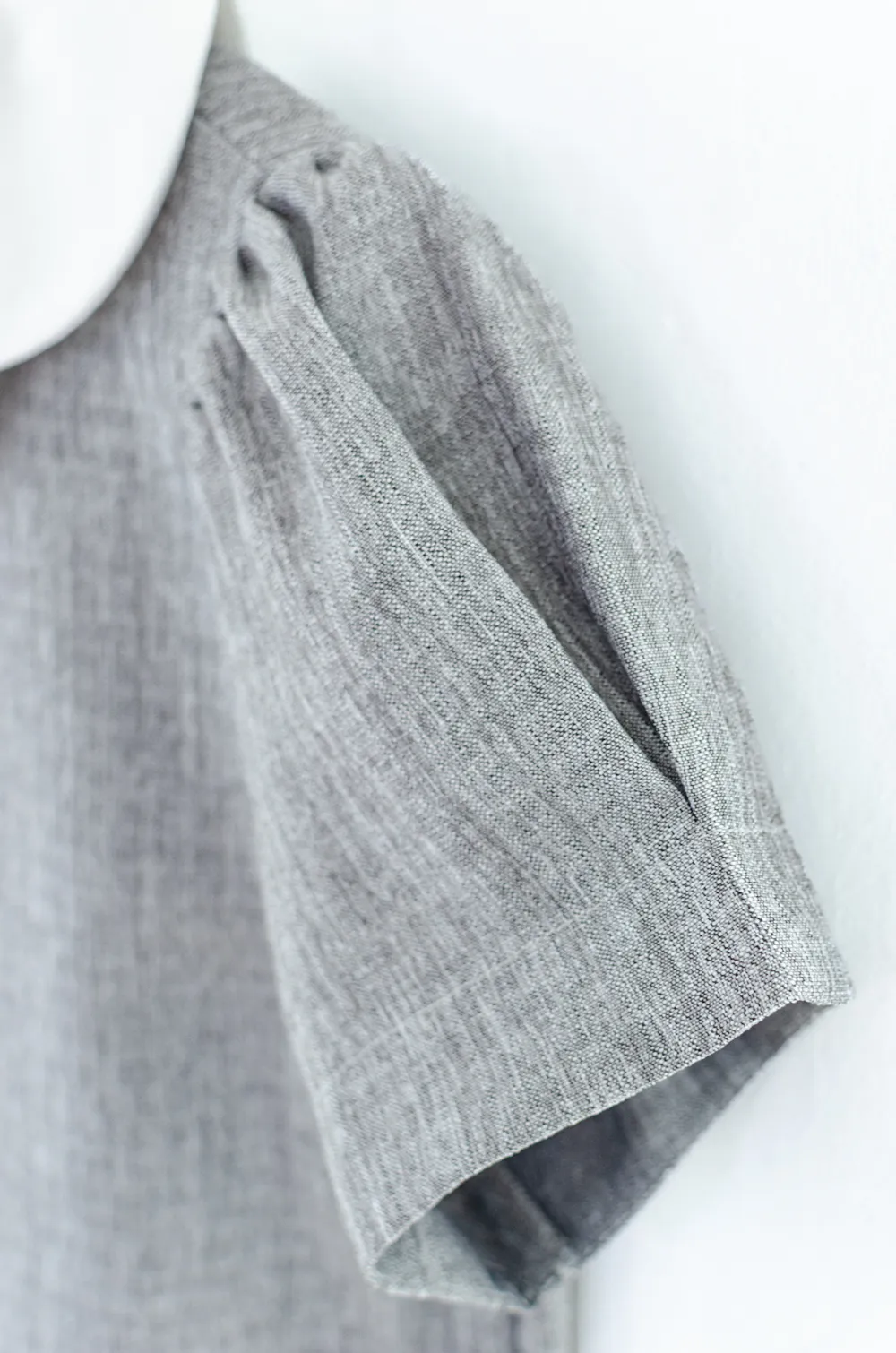 MT6906 Petal Collar Folded Sleeve Blouse – Grey Marl - Image 5