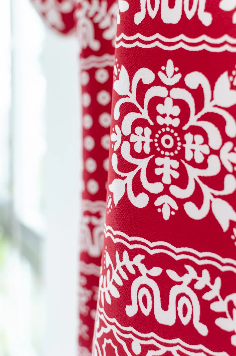 MT6210 Chinese Collar Side Slit Blouse – Lucky Red - Image 7