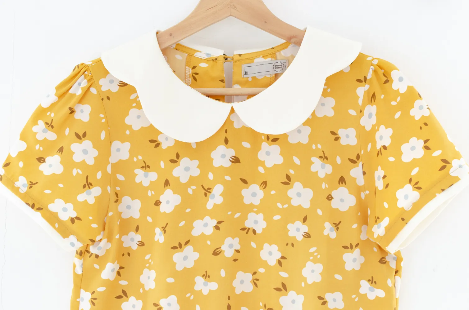 MT7047 Daisy Petal Collar Blouse – Yellow - Image 3