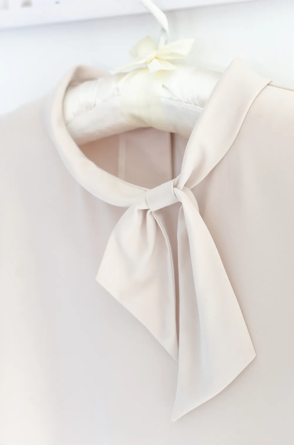 NT2522 Bow Collar Blouse – Oatmeal - Image 3