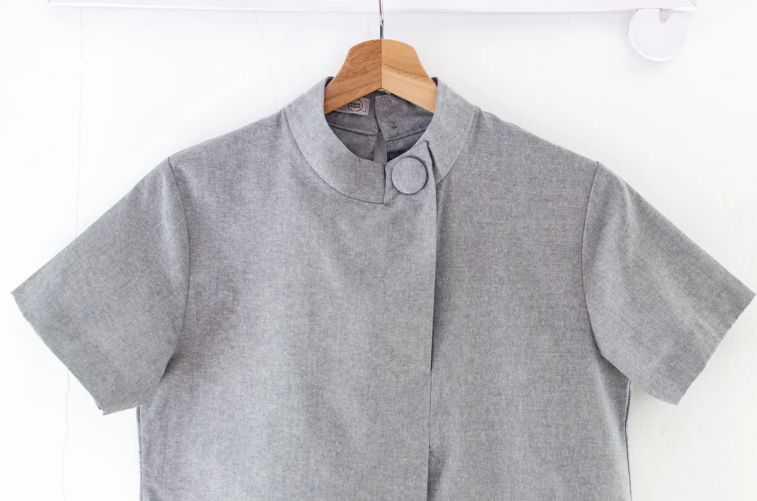 NT500 Asym Plain Crop Top – Grey - Image 3