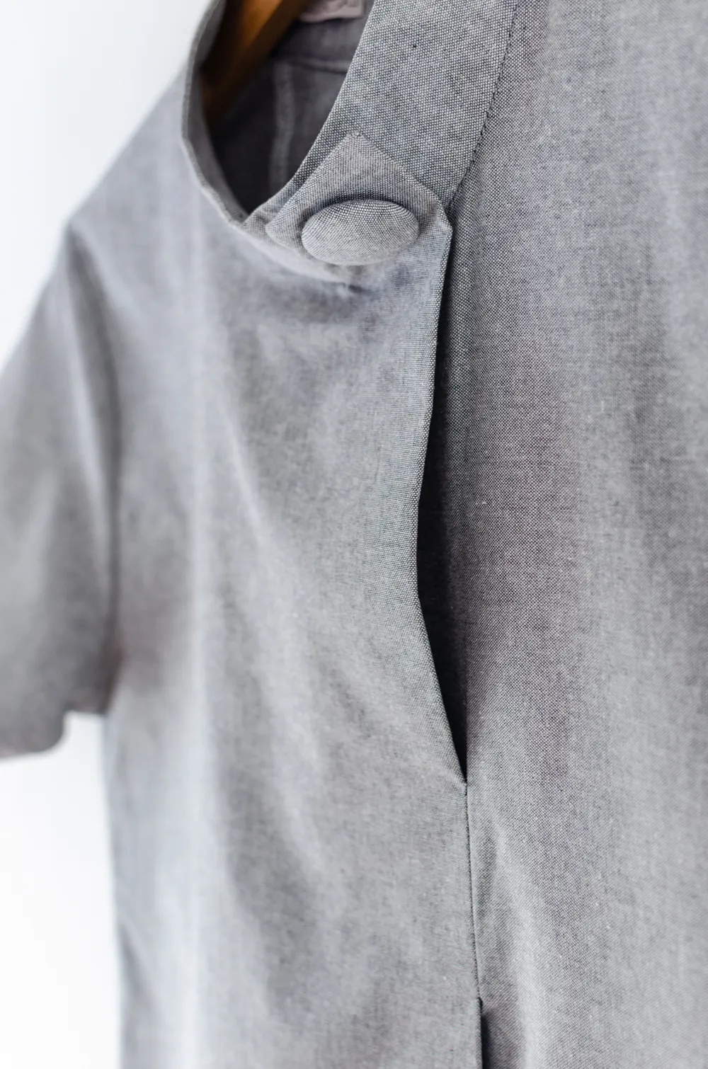 NT500 Asym Plain Crop Top – Grey - Image 4