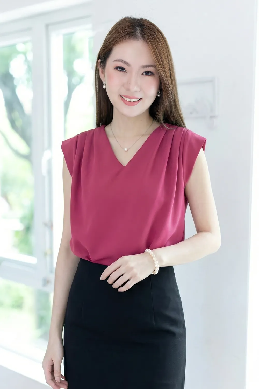 MT3100 Classic Sleeveless Blouse – Candy Pink