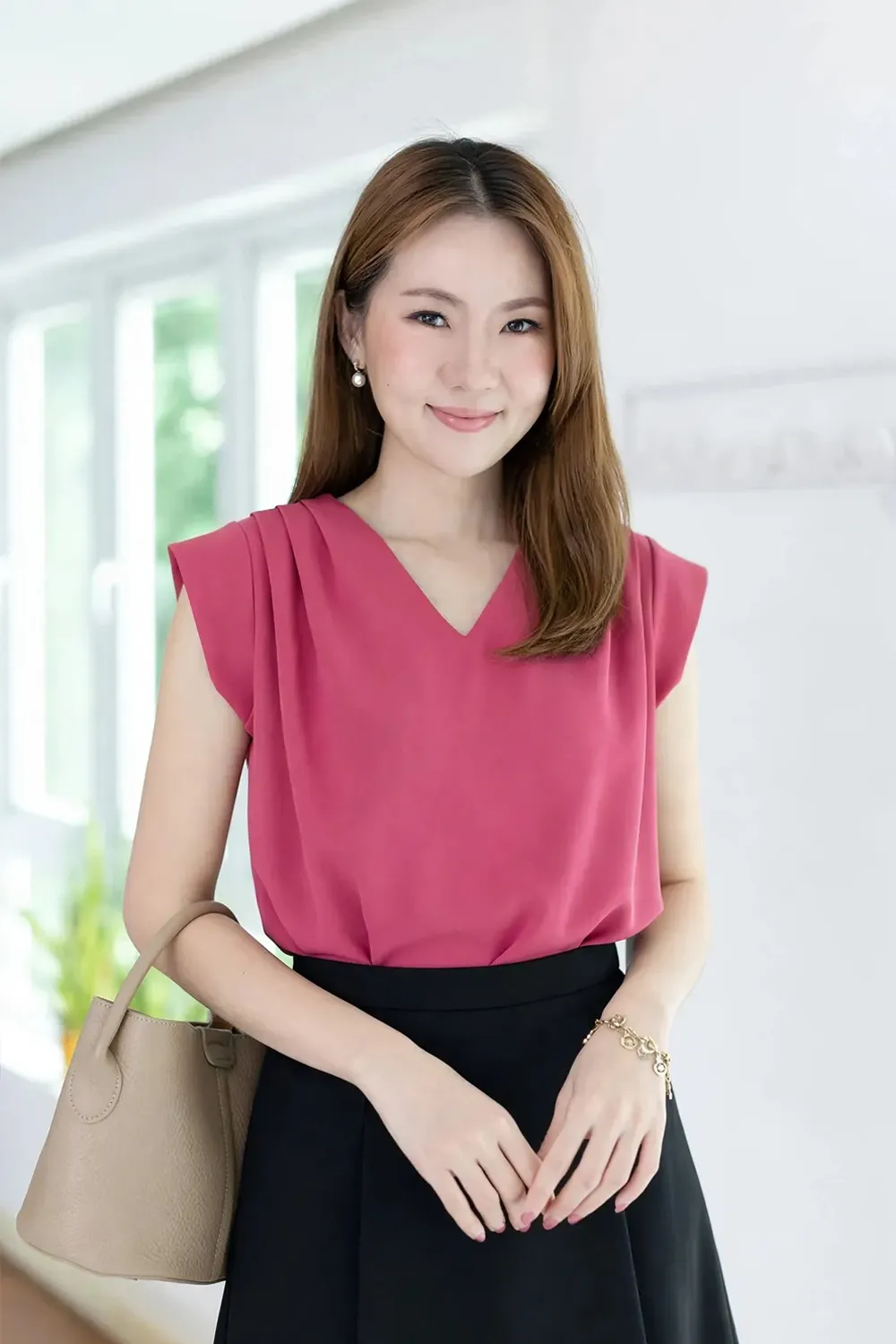 MT3100 Classic Sleeveless Blouse – Candy Pink