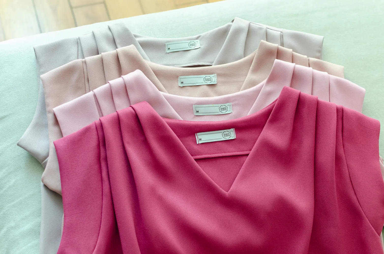 MT3100 Classic Sleeveless Blouse – Blush Pink - Image 5