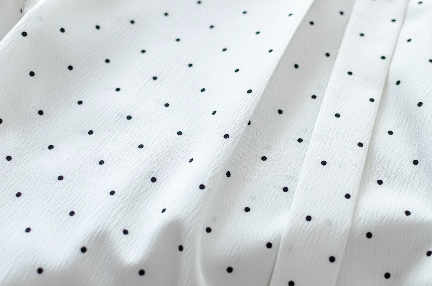 NT2328 Double Button Placket Blouse – Dot White - Image 4