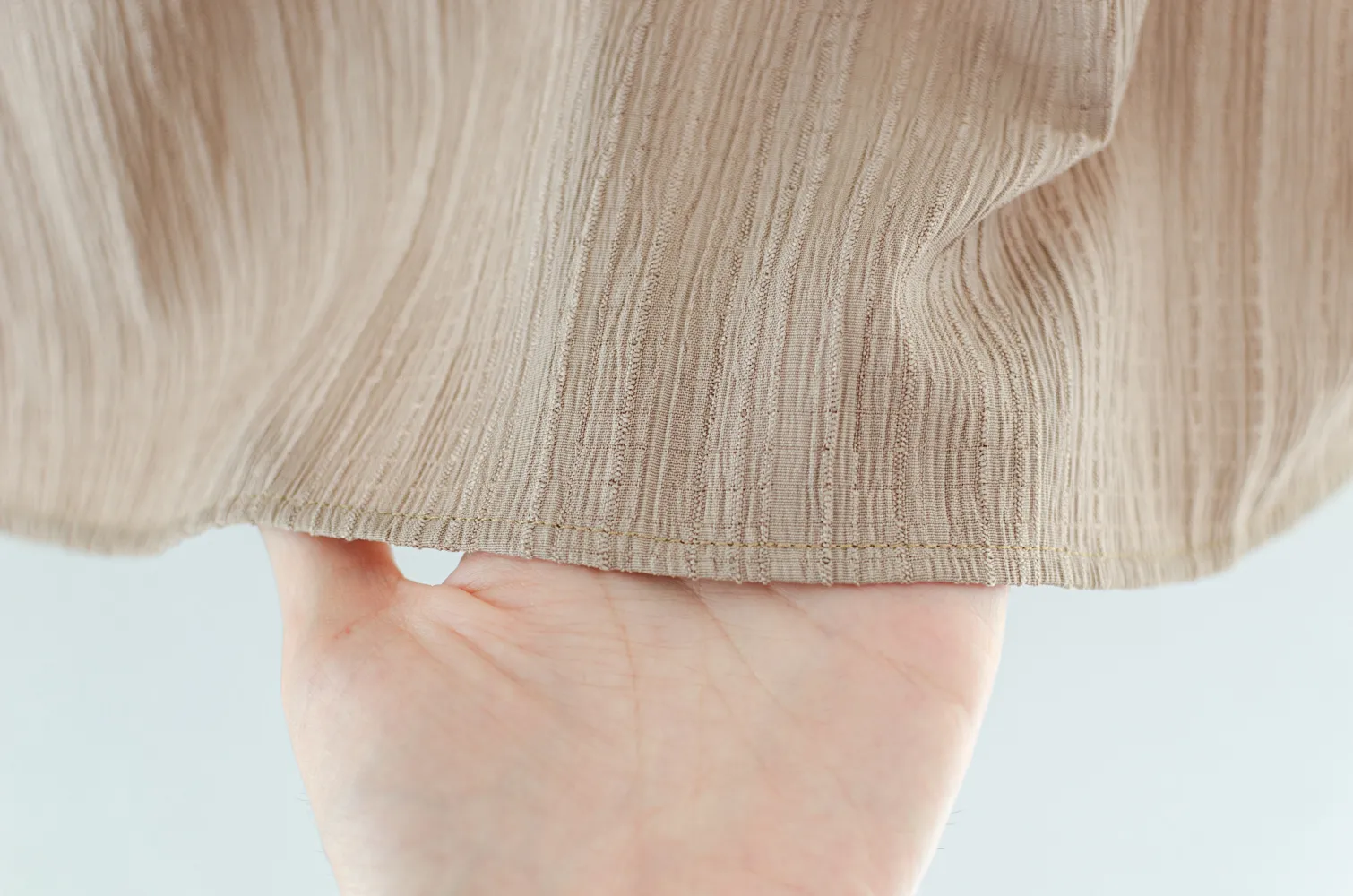 NT2468 Scallop Collar Textured Blouse – Latte - Image 6