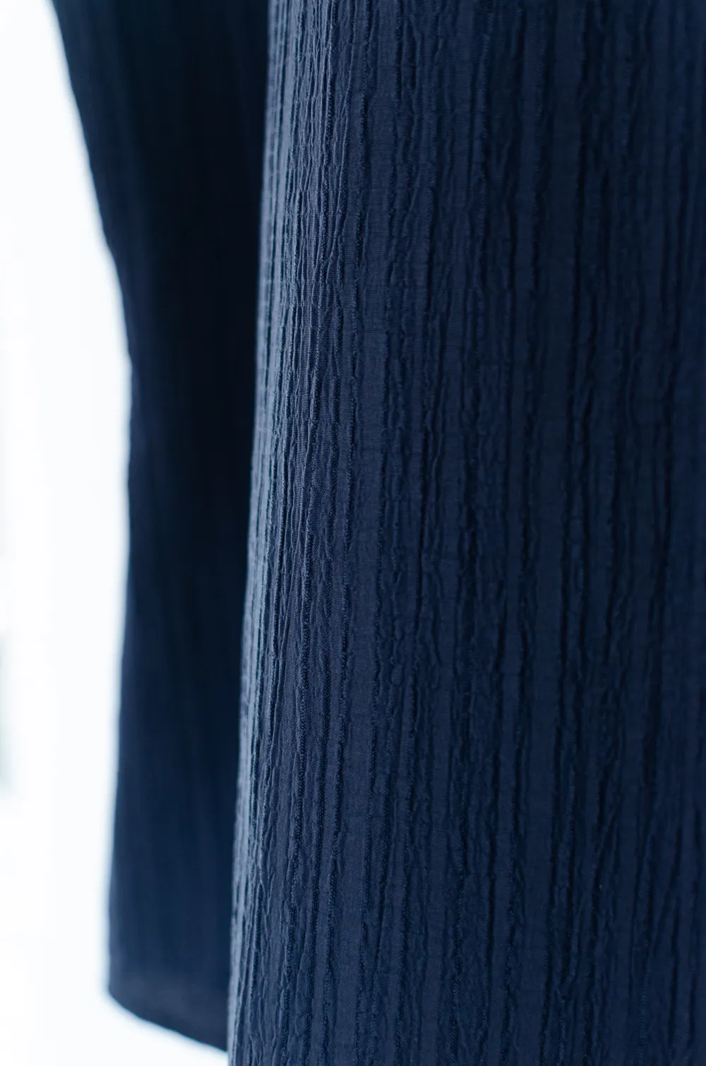 NT2468 Scallop Collar Textured Blouse – Navy Blue - Image 5