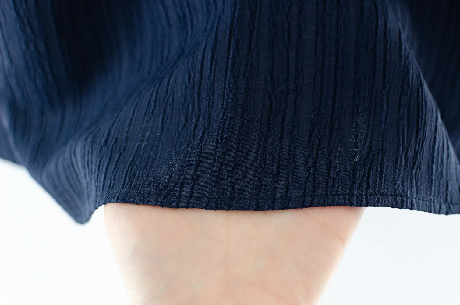 NT2468 Scallop Collar Textured Blouse – Navy Blue - Image 6