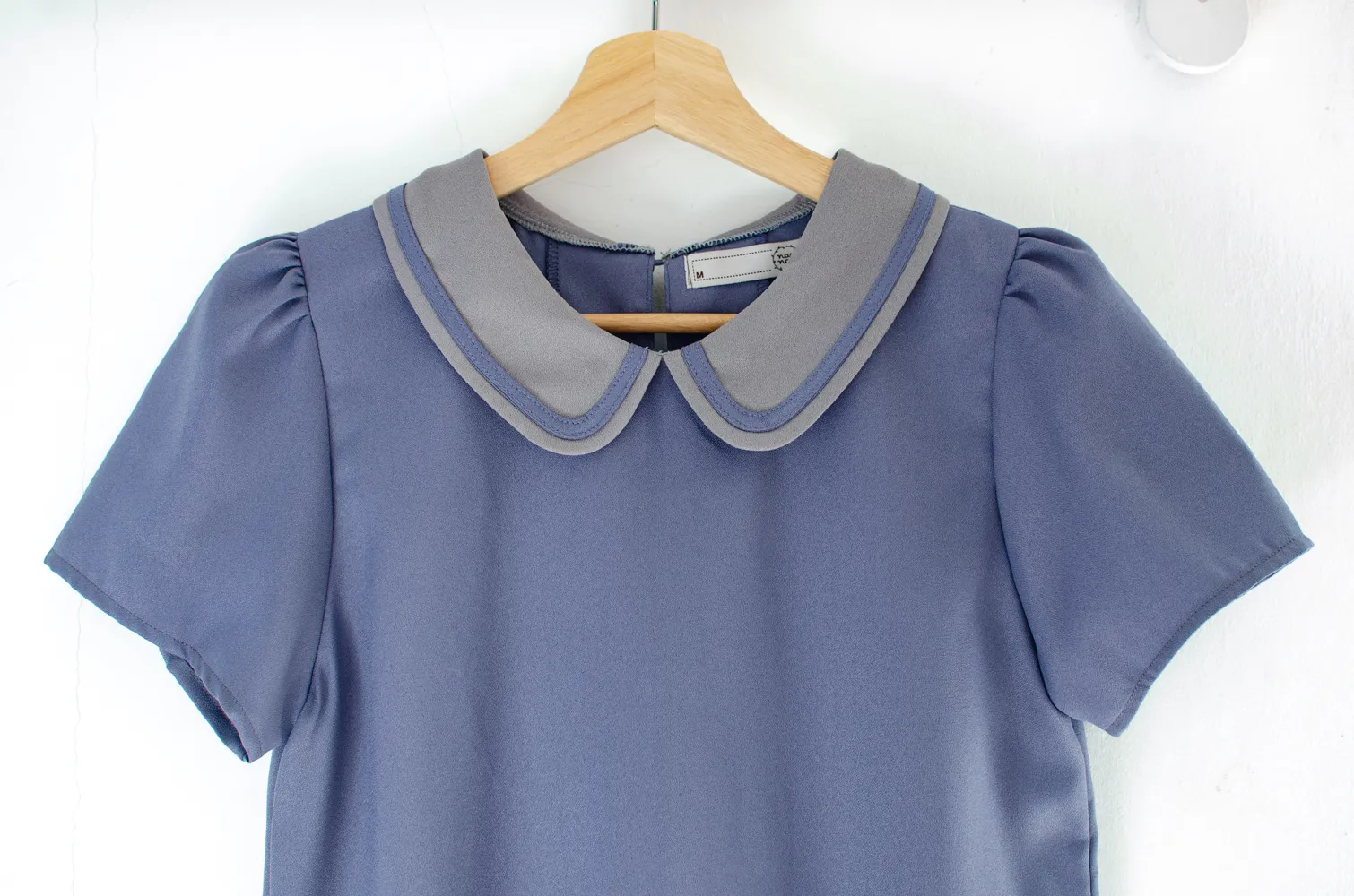 MT4101 Trimmed Peter Pan Collar Blouse – Dark Violet - Image 4