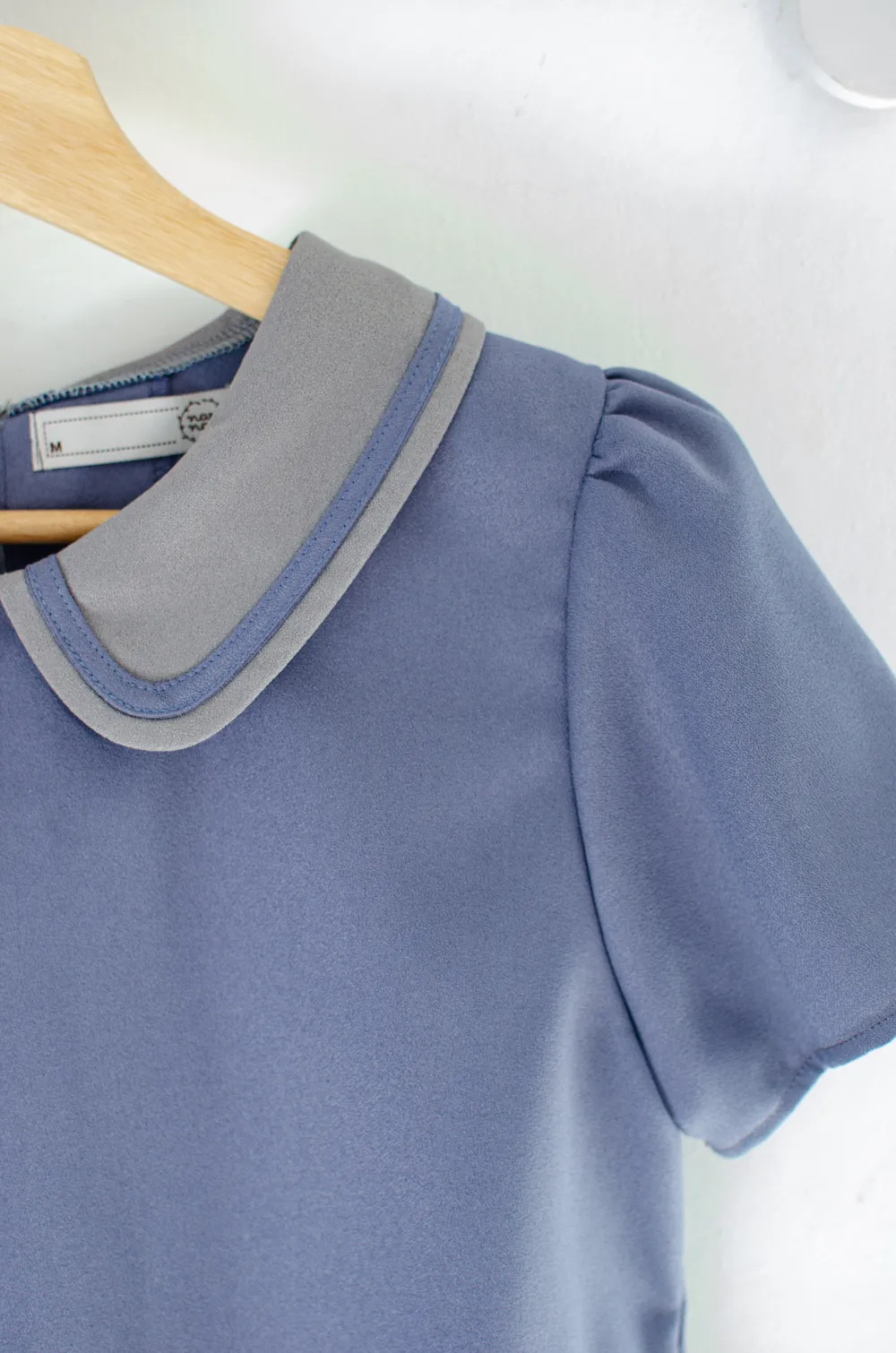 MT4101 Trimmed Peter Pan Collar Blouse – Dark Violet - Image 5