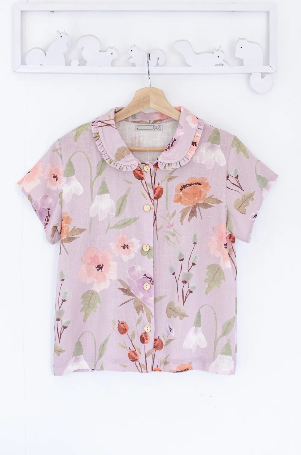 Alternative view of PT0245 Frill Peter Pan Collar Shirt – Lilac