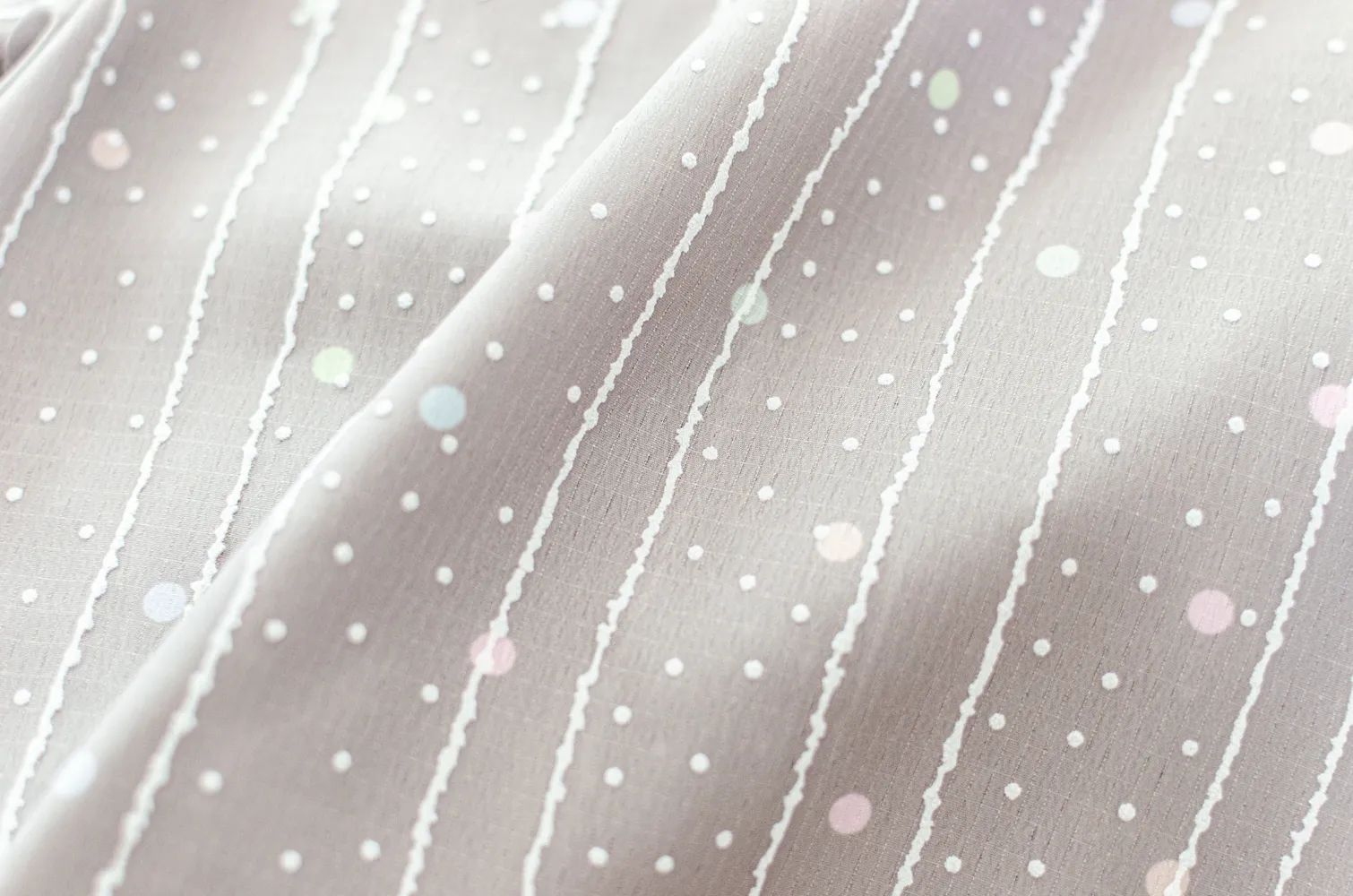 MT0101 Peter Pan Collar Dot Blouse – Gauzy Taupe - Image 7
