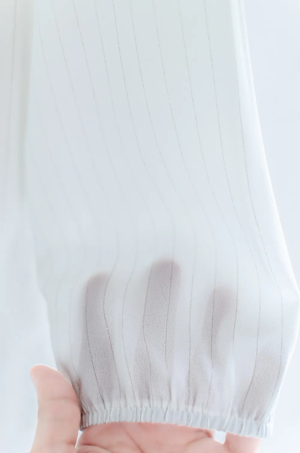 MT0955 Cascade Ruffle Pinstripe Blouse – White - Image 7