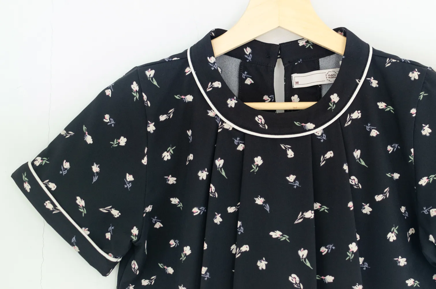 MT3417 Folded Front Freesia Blouse – Black - Image 3