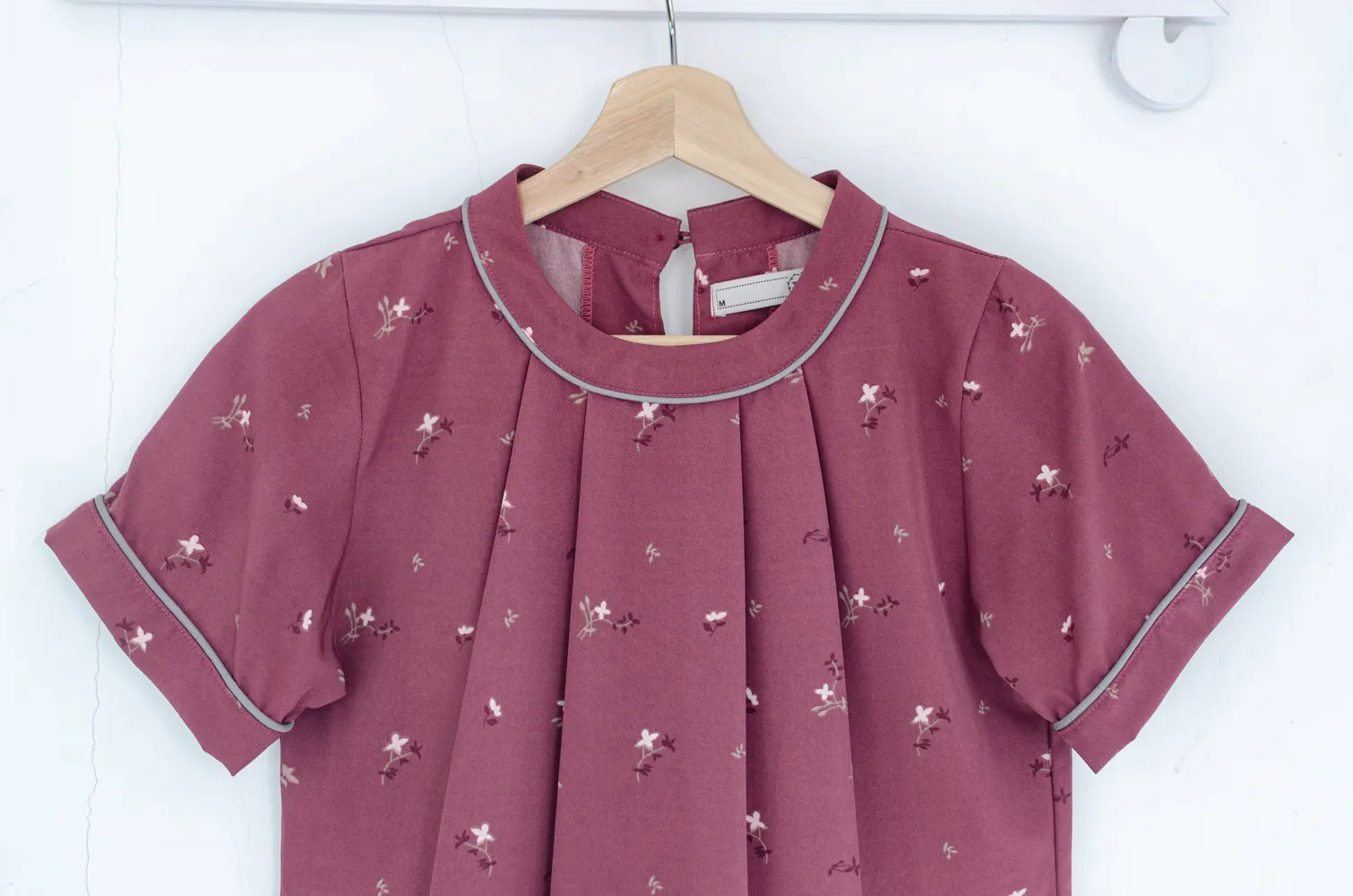 MT3417 Folded Front Whisper Blouse – Red Wine - Image 3