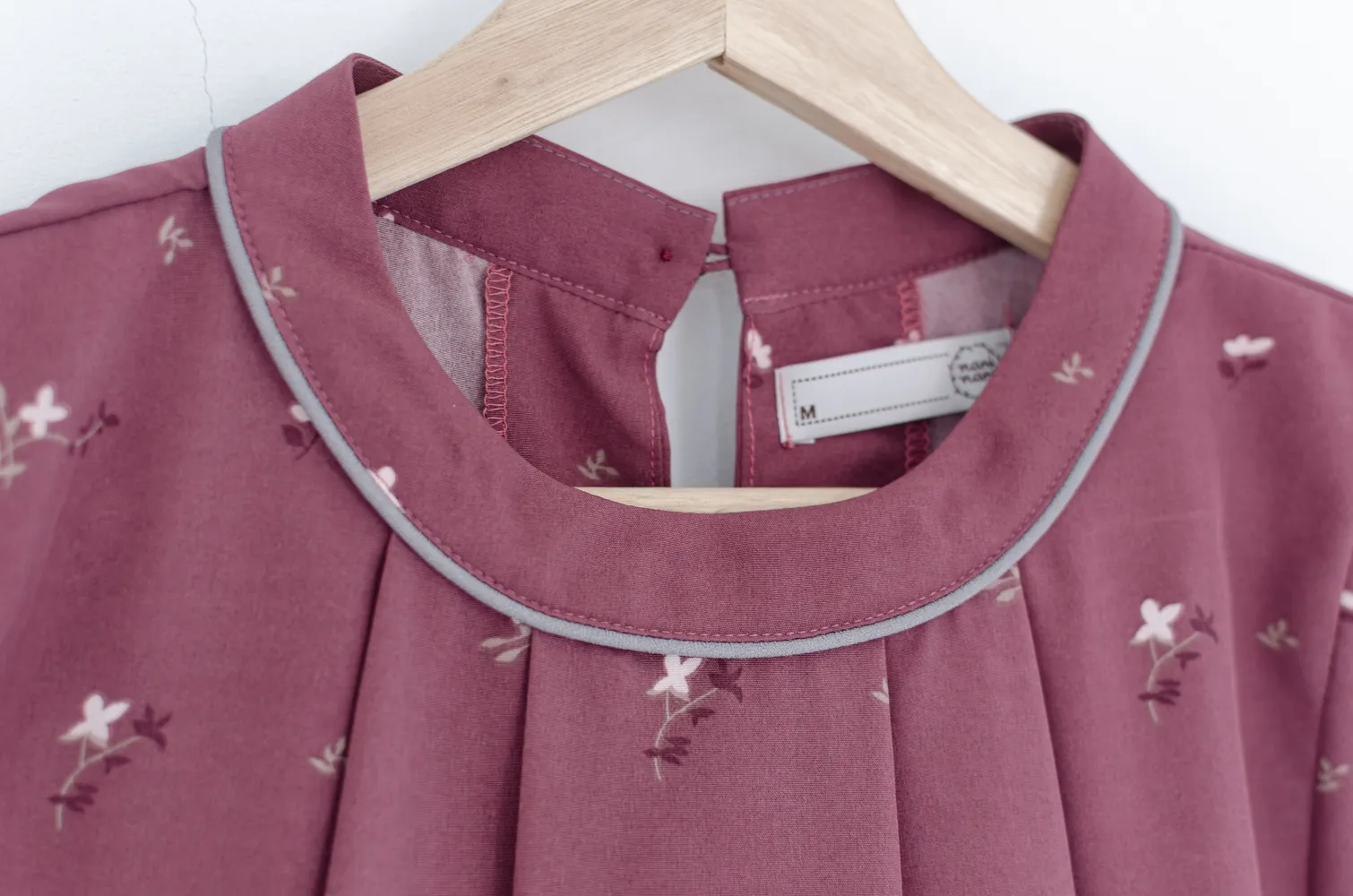 MT3417 Folded Front Whisper Blouse – Red Wine - Image 4