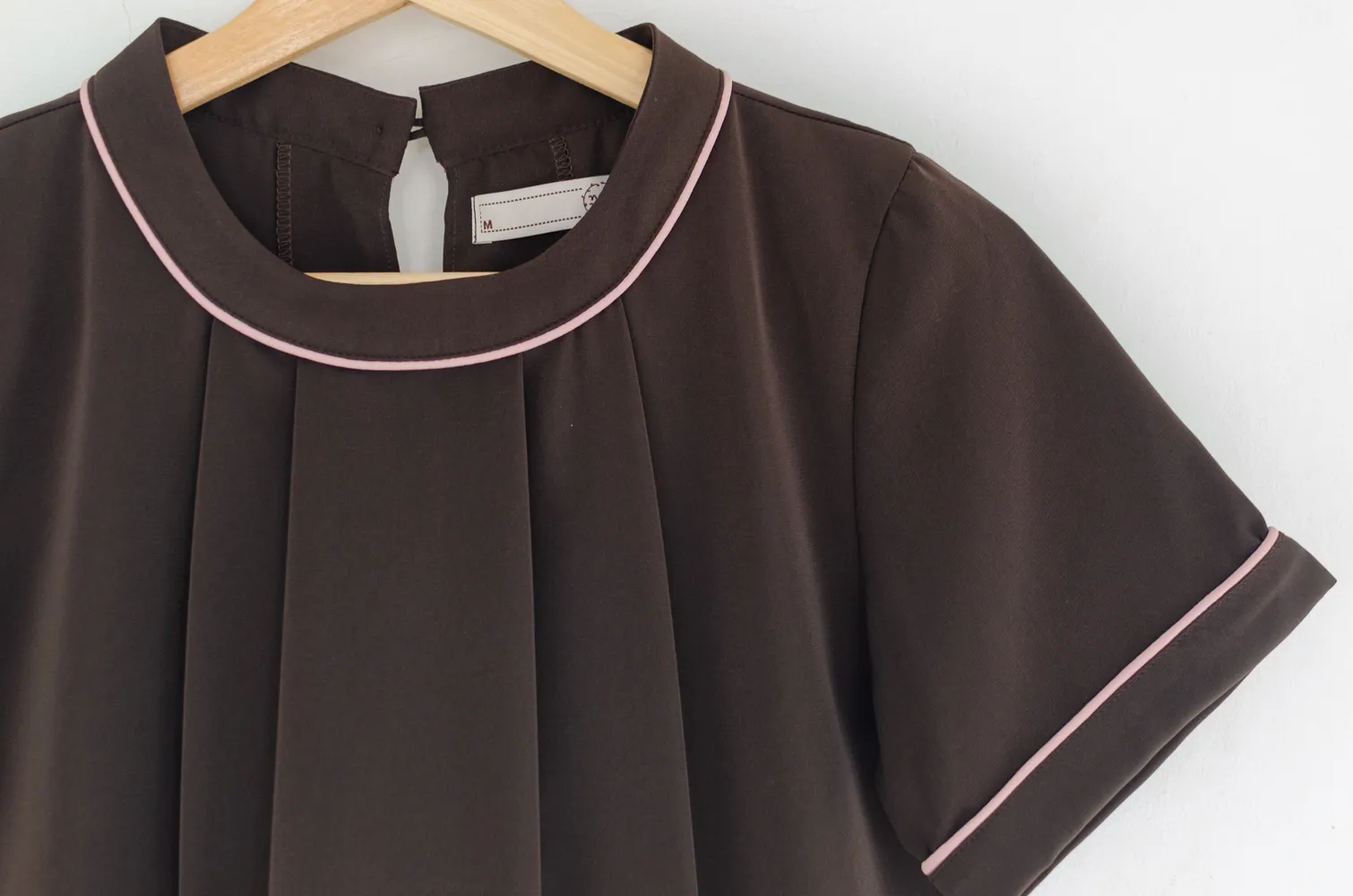 MT3417 Folded Front Sophie Blouse – Dark Brown - Image 4