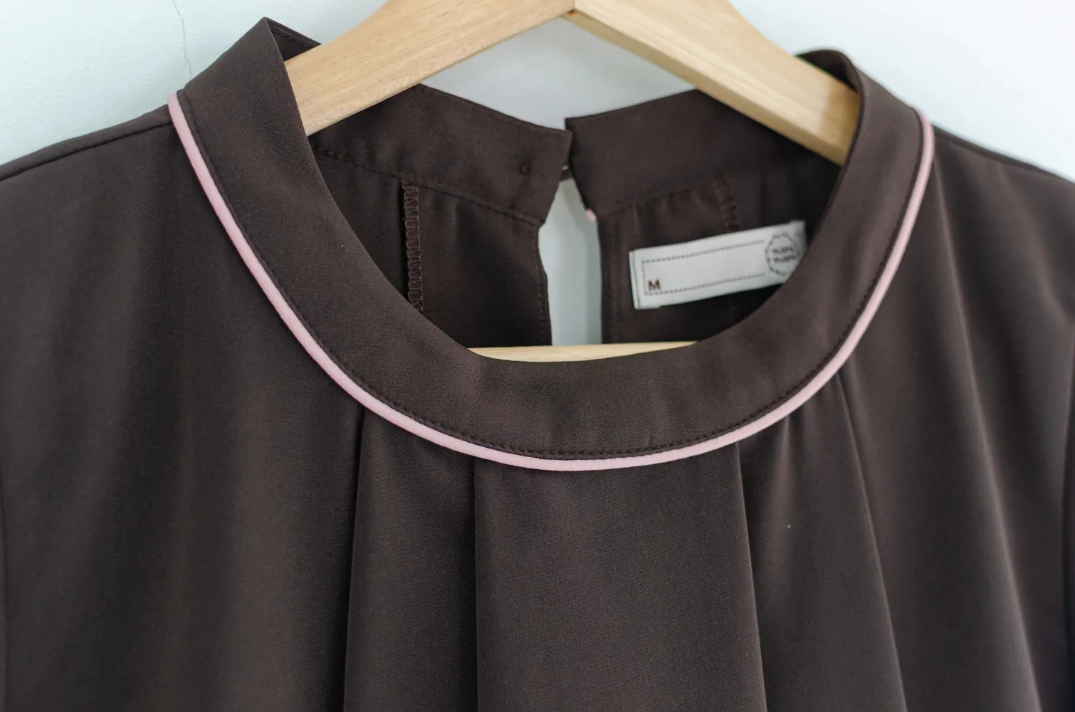 MT3417 Folded Front Sophie Blouse – Dark Brown - Image 5