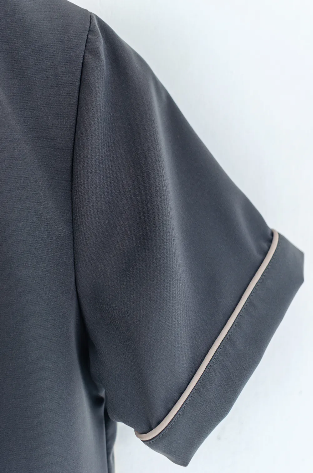 MT3417 Folded Front Sophie Blouse – Dark Grey - Image 5