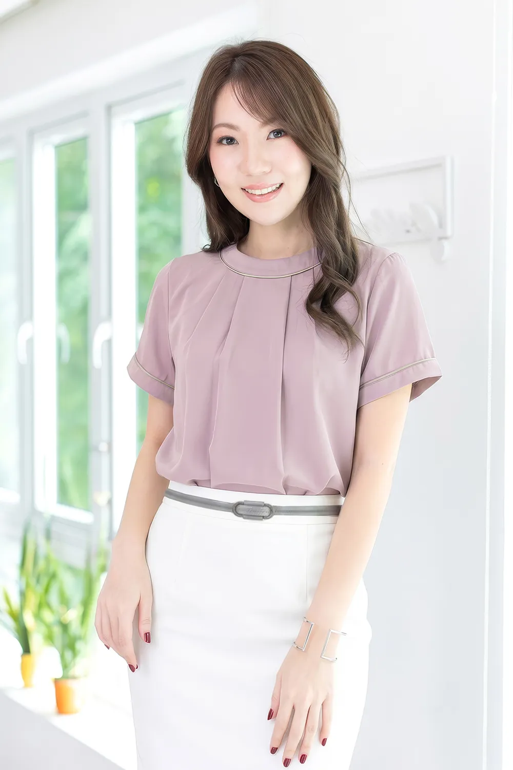 MT3417 Folded Front Sophie Blouse – Lilac