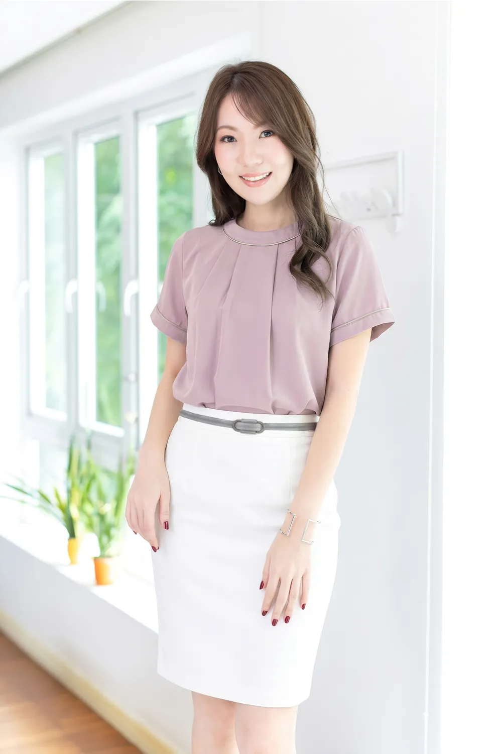 MT3417 Folded Front Sophie Blouse – Lilac - Image 7