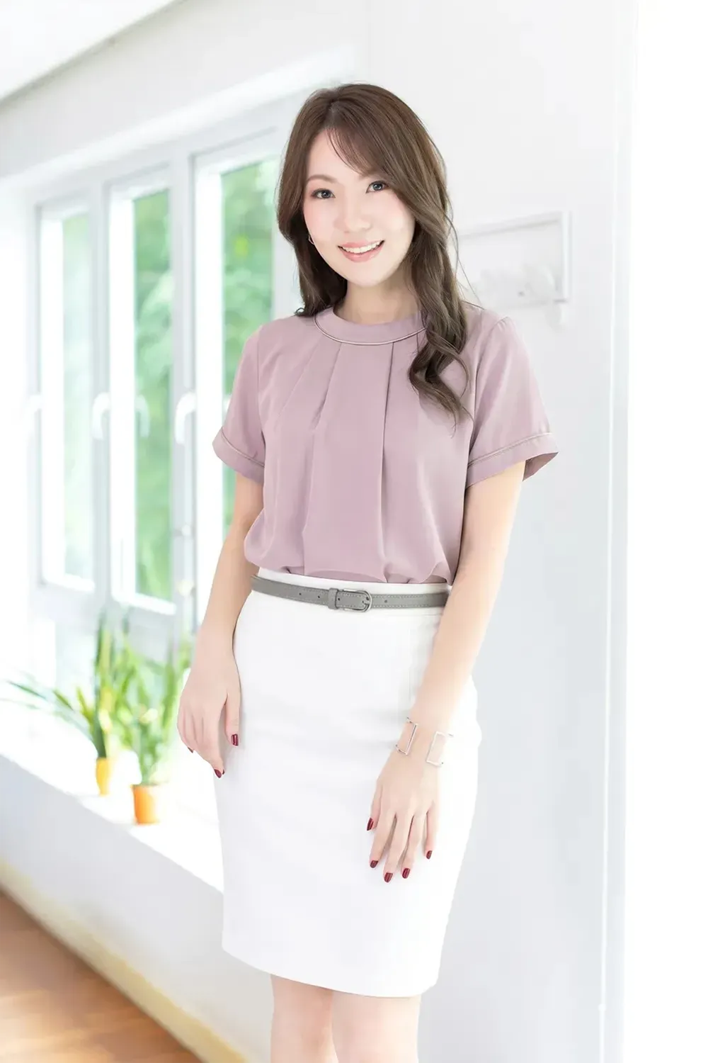 MT3417 Folded Front Sophie Blouse – Lilac - Image 7