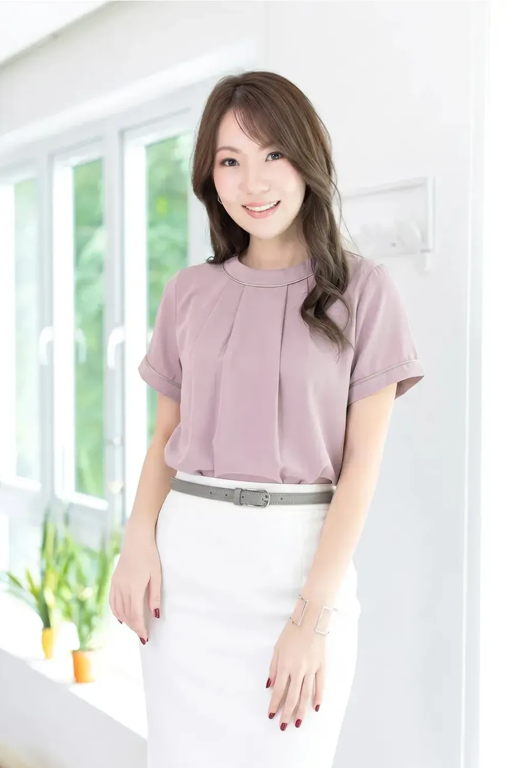 MT3417 Folded Front Sophie Blouse – Lilac