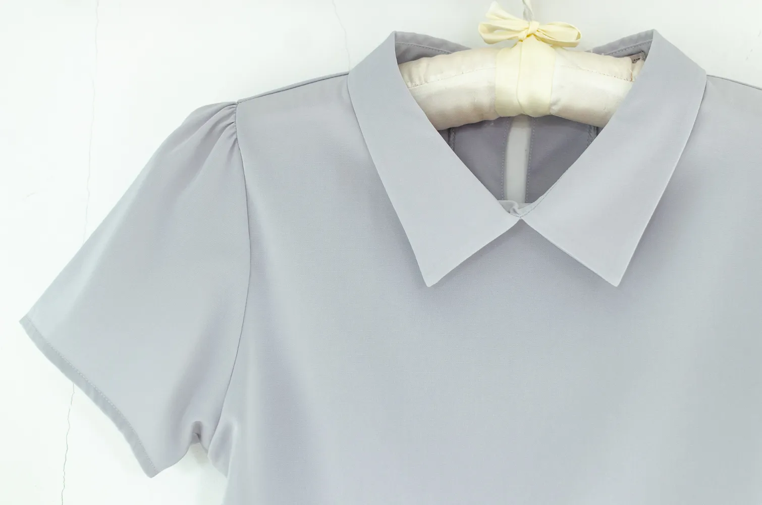 NT2524 Point Collar Blouse – Grey - Image 3