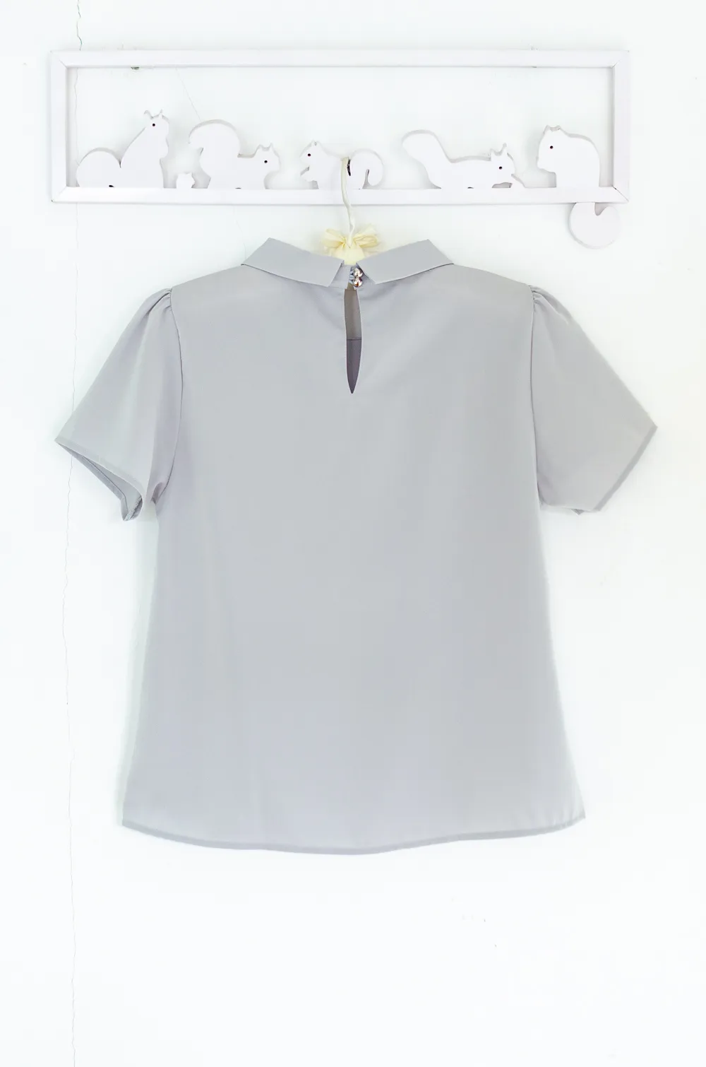 NT2524 Point Collar Blouse – Grey - Image 6