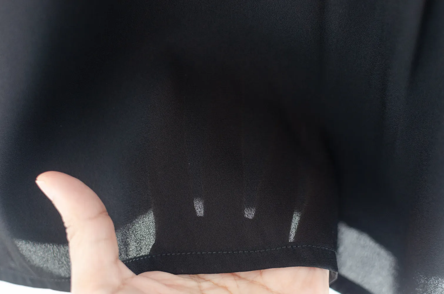 MN0520 Side Pleat Chiffon Blouse – Black - Image 7