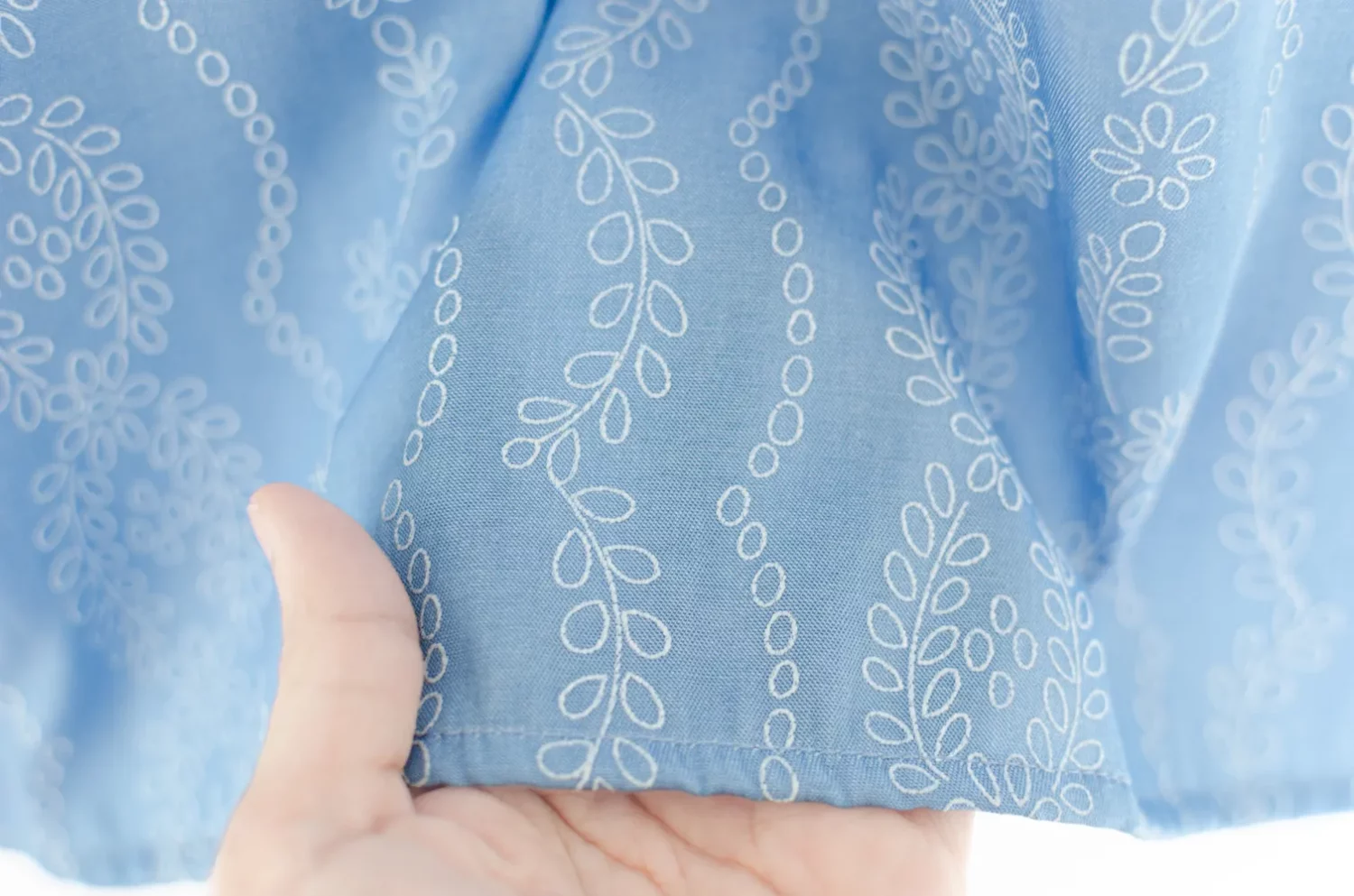 MT7750 Lace Trim Ivy Blouse – Blue - Image 7