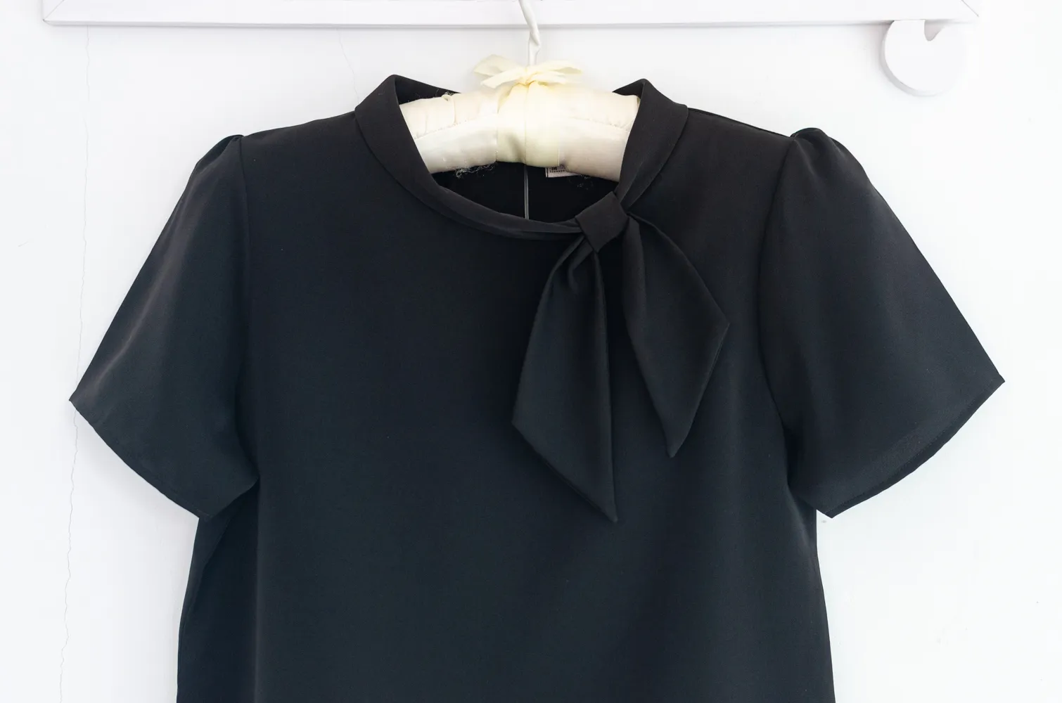 NT2522 Bow Collar Blouse – Black - Image 3
