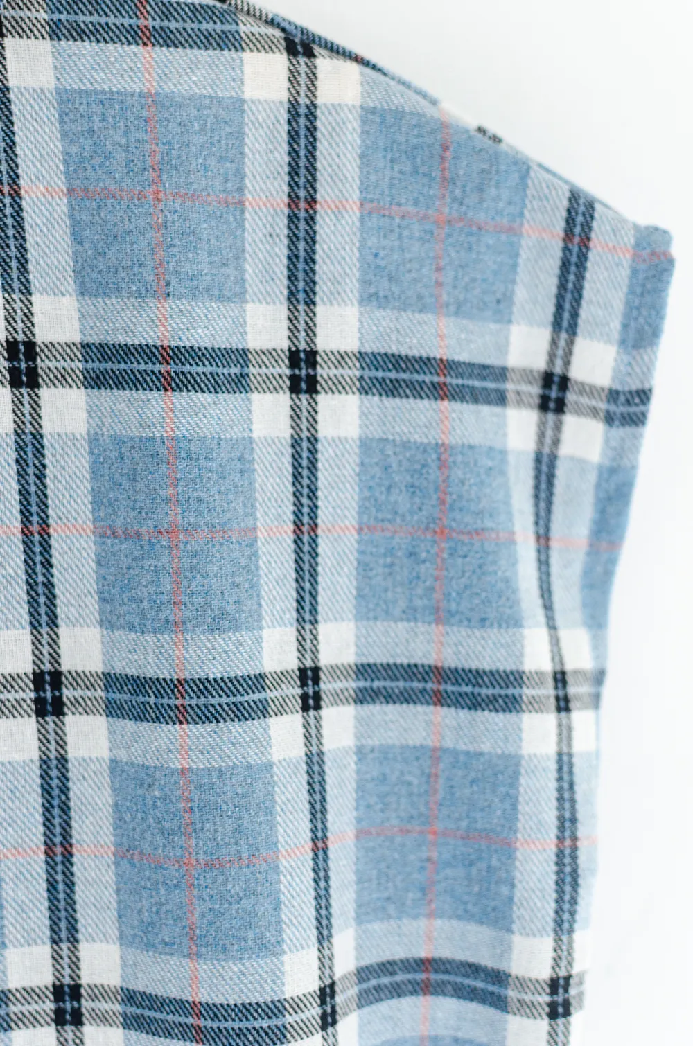 PT0300 Plaid Crop Boxy Shirt – Blue - Image 4