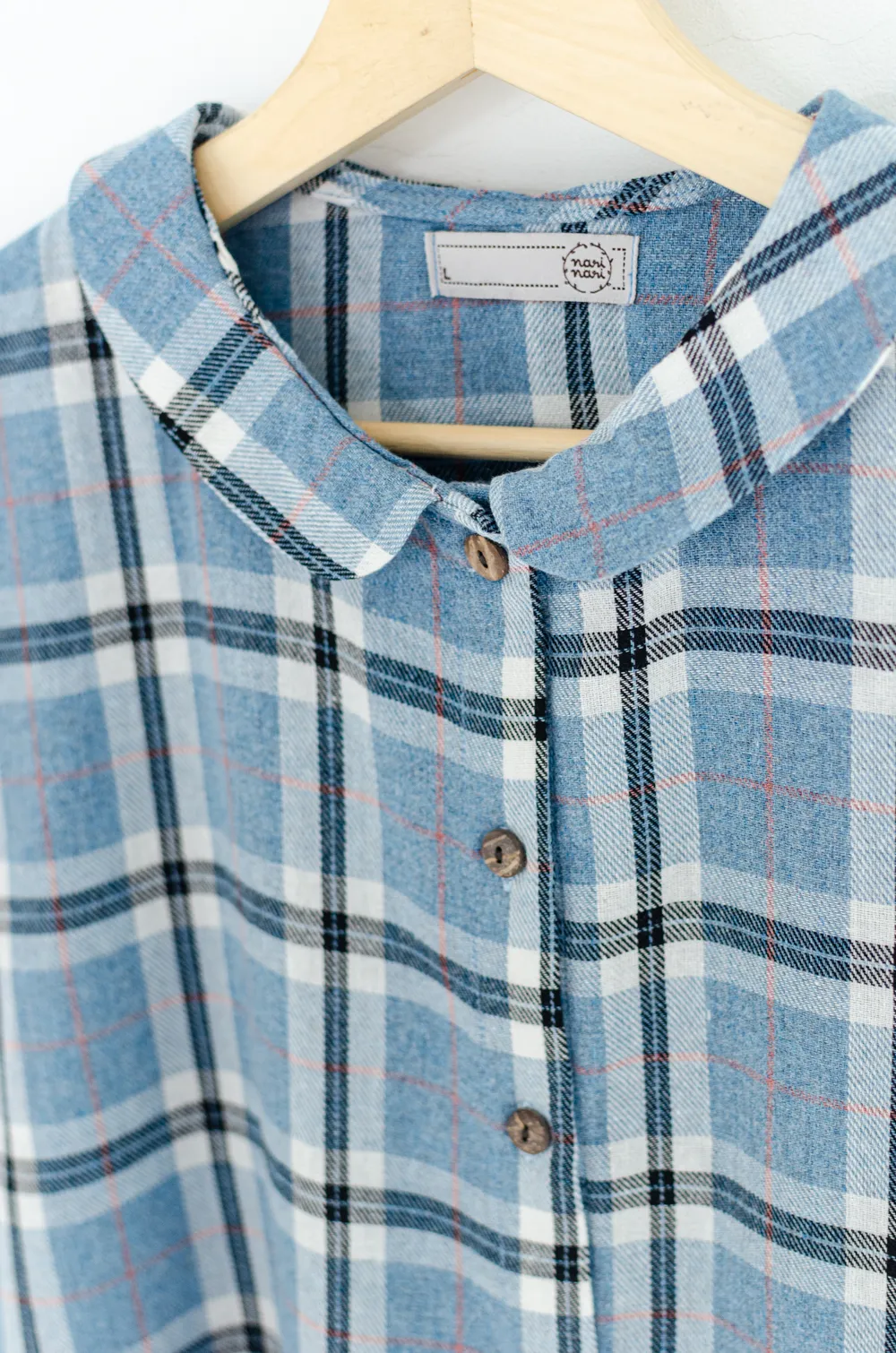 PT0300 Plaid Crop Boxy Shirt – Blue - Image 5