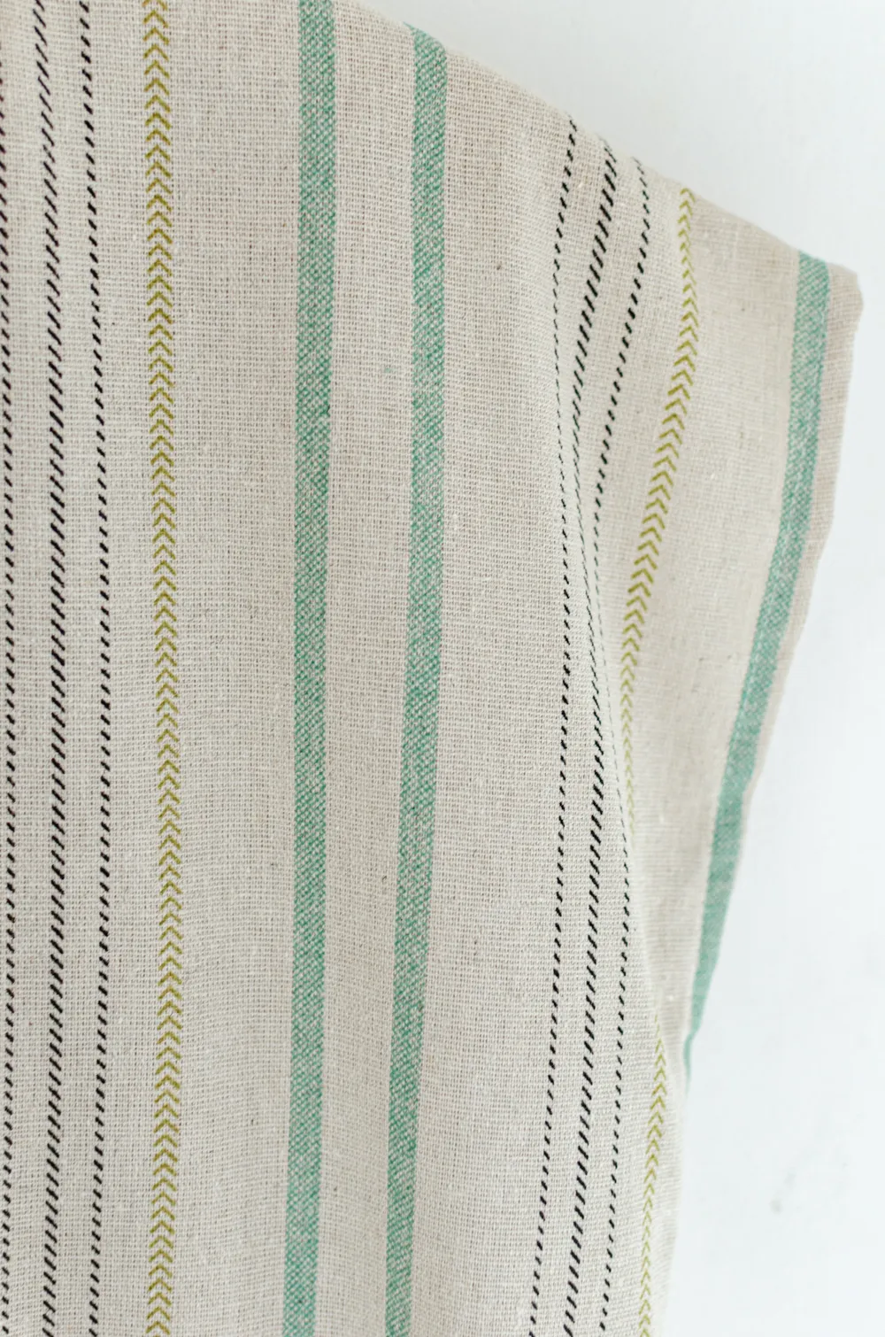 PT0300 Green Stripe Crop Boxy Shirt – Light Khaki - Image 4