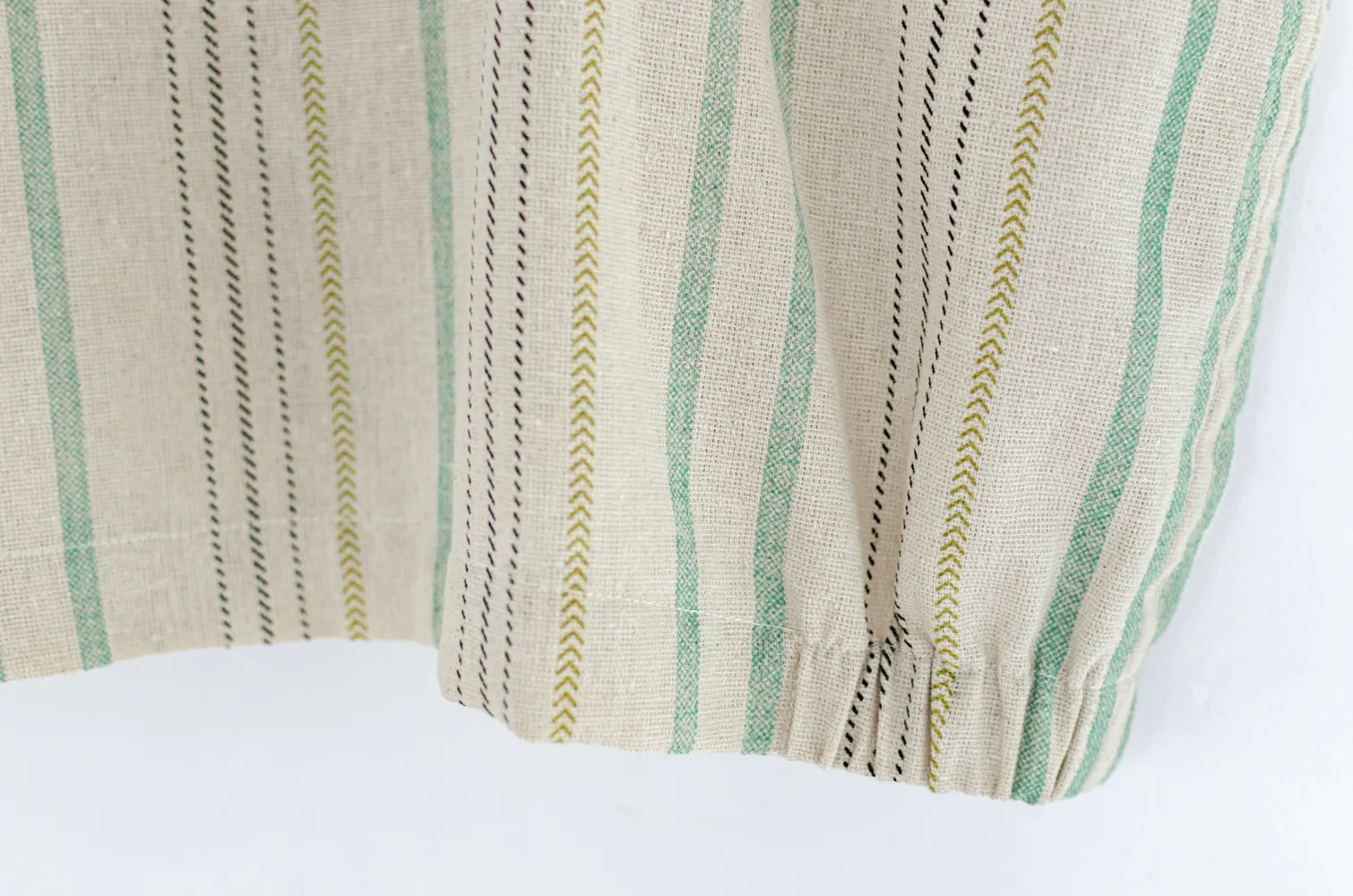 PT0300 Green Stripe Crop Boxy Shirt – Light Khaki - Image 5