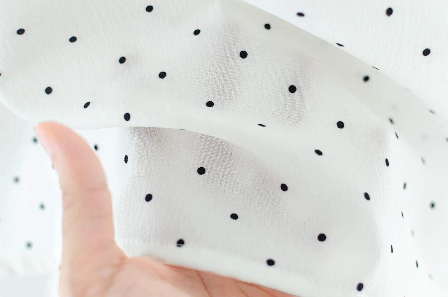 MT5139 Polka Dot Side Bow Crinkled Blouse – White - Image 6