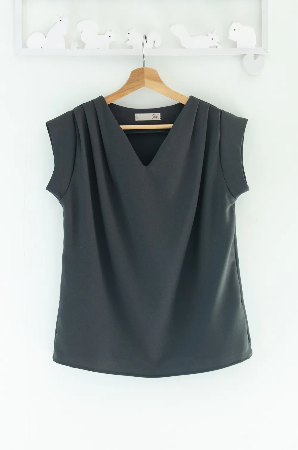 Alternative view of MT3100 Classic Sleeveless Blouse – Dark Ink Grey
